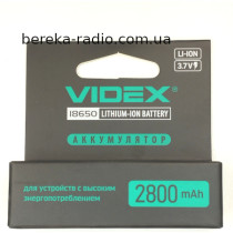 Акумулятор 3.7V, 2800mAh, 18650, Li-ion, Videx з захистом, color box