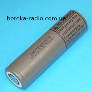 Акумулятор 3.7V, 2850mAh, INR18650 M29, Li-ion, LG високострумовий (10А), зелений