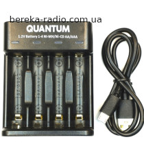 Зарядний пристрій Quantum QM-BC1040 (4xAA, AAA, USB)