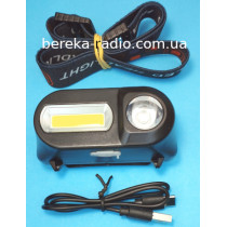 Ліхтарик на голову KX-1804 (XPE+COB, акумулятор 18650, 7 реж., кабель Type-C, пластик, 35x38x80mm)
