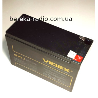 Акумулятор 12V 7.2Ah Videx, чорний