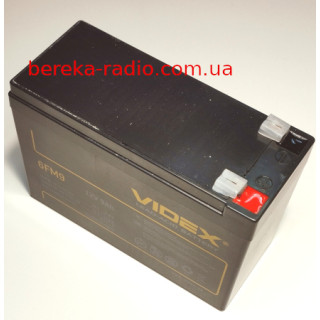 Акумулятор 12V 9.0Ah Videx, 2.4 кг, чорний