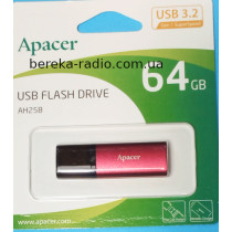 USB Flash 64GB Apacer AH25B, USB 3.0, red