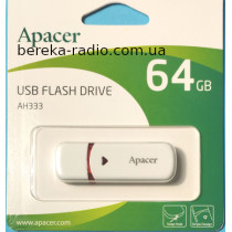 USB Flash 64GB Apacer AH333, USB 2.0, white