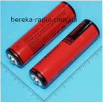 Акумулятор 3.7V, 2000mAh, ICR18650/0.5-1C, Li-ion, Titanum, з клемним виступом