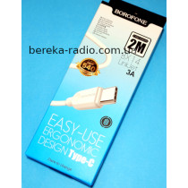 Шнур Borofone BX14 шт. Type-C - шт. USB 2.0 AF, 2m, white, коробка