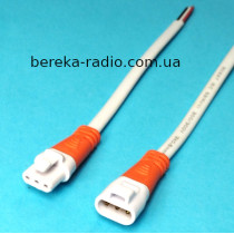 Роз`єм пилозахисний (гн.+шт., 3 pin) з кабелем, 3х0.5мм.кв, IP60, білий
