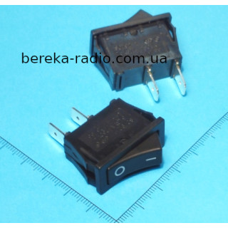 Перемикач клавішний KCD3-001 ON-OFF, 2 pin, 6A/220V, чорний
