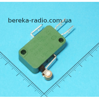 Мікровимикач KW1-103-Z6A з лапкою та роликом, 3 pin, 16A/250V, Daier