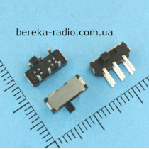 Мікроперемикач повзунковий MSS-2245, 6 pin, ON-ON, 6VDC/300mA, 9x3.5x3.5mm