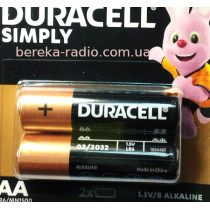 Батарея AA/LR06 1.5V Duracell plus, відривний блістер