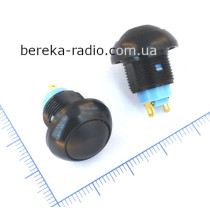 Кнопка Daier DS-12B BK 12mm OFF-(ON), 2 pin, вологозахисна, 3A/220V, чорна