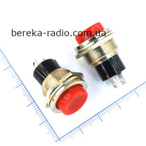 Кнопка Daier DS-212C RD ON-(OFF), 12mm, 2 pin, 3A/220V, червона