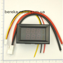 Вольтметр амперметр 0.28`` DC 0-100V/100A без шунта (червоно-синій індикатор)