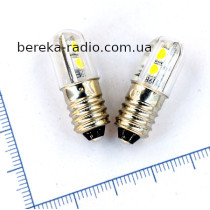 Лампа LED біла, цоколь E10, 6VAC/DC