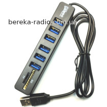 USB HUB на 6 портів USB 3.0 з картрідером