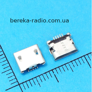 Гніздо micro USB B (№ 2-1), 5 pin, 2 виводи DIP