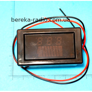 Вольтметр-індикатор заряду акумулятора 6-60V, синій 0.28