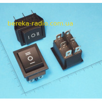 Перемикач клавішний Daier KCD2-203 ON-OFF-ON, 6pin, 15A/250VAC, чорний