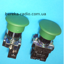 Кнопка грибок Daier XB2-BC31 ON-OFF, 2 pin, 3A/250V, зелена