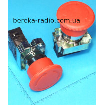 Кнопка грибок Daier XB2-BC542 ON-(OFF), без фіксації, 2 pin, 3A/250V, червона