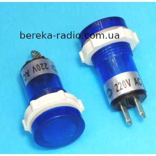 Світлодіодний індикатор Daier XD-15-1, 220V, синій, діаметр 15 мм, пластик