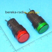 Світлодіодний індикатор Daier AD-16-16E, 220V, зелений, діаметр 16 мм, пайка
