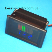 Вольтметр-індикатор заряду акумулятора 72V вологозахисний з 8-ми сегм. LED інд. і 3-х розр. вольтмет