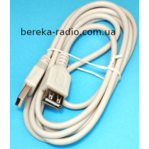 Подовжувач USB (шт.A - гн.A), Vers.-2.0, діаметр 4.5mm, 1.8m, сірий