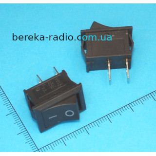 Перемикач клавішний Daier KCD1-101 ON-OFF, 2pin, 10A/125V, 6A/250VAC, чорний