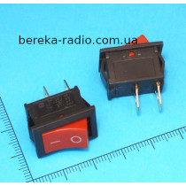Перемикач клавішний Daier KCD1-101 ON-OFF, 2pin, 10A/125V, 6A/250VAC, червоний