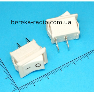 Перемикач клавішний Daier KCD1-101 ON-OFF, 2pin, 10A/125V, 6A/250VAC, білий