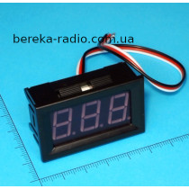 Вольтметр в корпусі 0.56`` DC 0-100V червоний 3-х цифр. LED інд., DSN-DVM-568