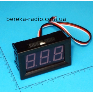 Вольтметр в корпусі 0.56`` DC 0-100V червоний 3-х цифр. LED інд., DSN-DVM-568