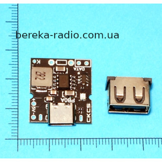 Модуль для PowerBank, 1xUSB, 5V/3.1A, вхід Type C (з неприпаєним роз`ємом USBA)