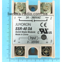 SSR-40DA, Uкерув=3...32VDC, Uout=24...380VAC, 60x45x22.5mm, JUYORON