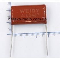 0.68 mF 630V (+-10%) CBB-21 Weidy, металоплівка, 27.5mm
