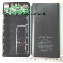 Корпус для PowerBank 6 х 18650, 2xUSB 5V/2A, micro USB, TYPE C, ліхтарик, LED інд., 145x75x23mm