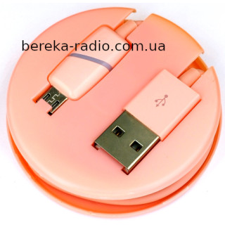 Шнур шт. USB A - шт.micro USB, 1m, розовий, в колбі
