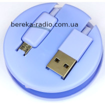 Шнур шт. USB A - шт.micro USB, 1m, фіолетовий, в колбі