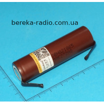 Акумулятор 3.7V, 3000mAh, LiitoKala NCR18650B-HG2-N, 30A, з контактами для паяння, коричневий