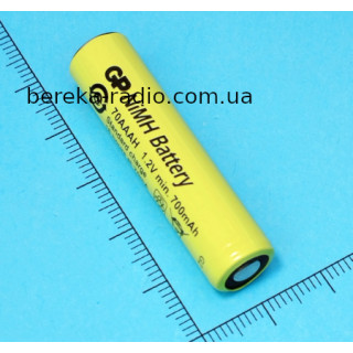 Акумулятор 1.2V, 700mAh, AAA, NI-MH, GP, техічний, Flat Top