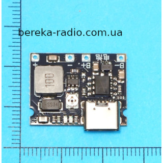 Модуль заряду Li-ion акумуляторів на TP4056 + DC/DC повишаючий, TYPE-C, LX-LCBST
