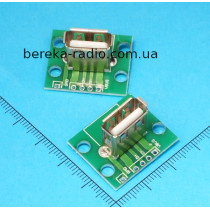 Плата перехідник гніздо USB-A на 5 контактів вертикальна
