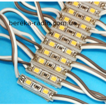 Світлодіодний модуль білий теплий 3500K 2 LED SMD2835 20-30 lm, 12V/20mA, IP66