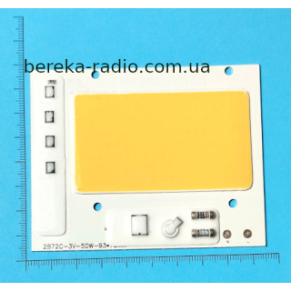 Св. COB 50W/220V, білий теплий, 93x74mm, випромінююча частина 71.7x41.5mm