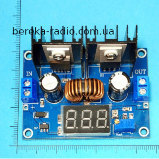 Перетворювач DC-DC понижаючий на XL4016 з вольтметром, Uвх=4-38V, Uвих=1.25-36V, Iвих=8A