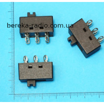 Перемикач повзунковий SS-22N02, ON-ON, 6 pin, 6A/250V, на плату