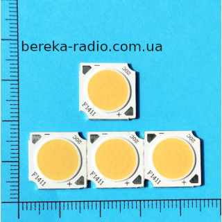Св. COB 10W/56-66V/120mA, білий теплий 3000K, 1100 Lm, 13x13mm, shiny surface d=11mm