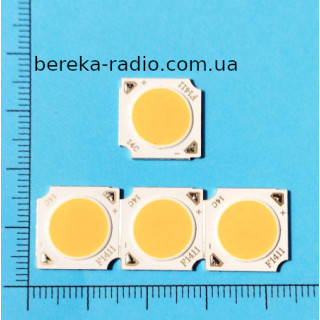 Св. COB 7W/39-46V/120mA, білий теплий 3000K, 1100 Lm, 13x13mm, shiny surface d=11mm